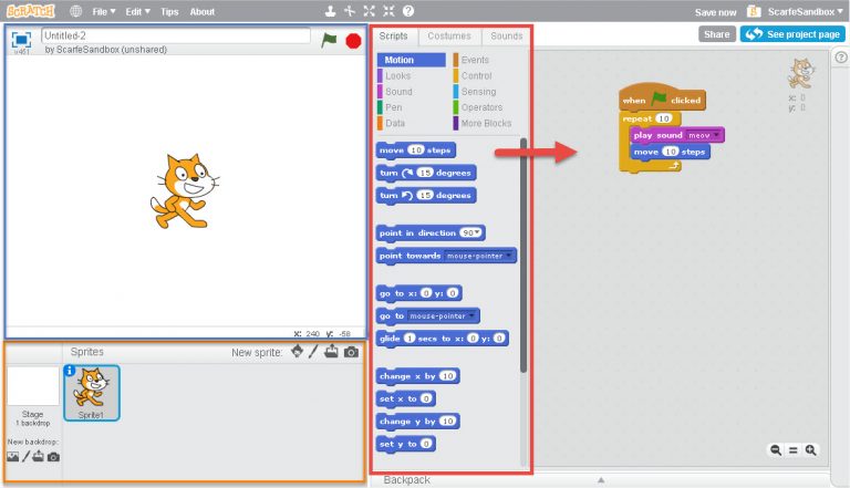 Drag and Drop Programming: Scratch | Scarfe Digital Sandbox