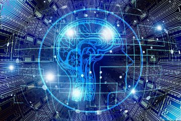 AI brain and circuits image